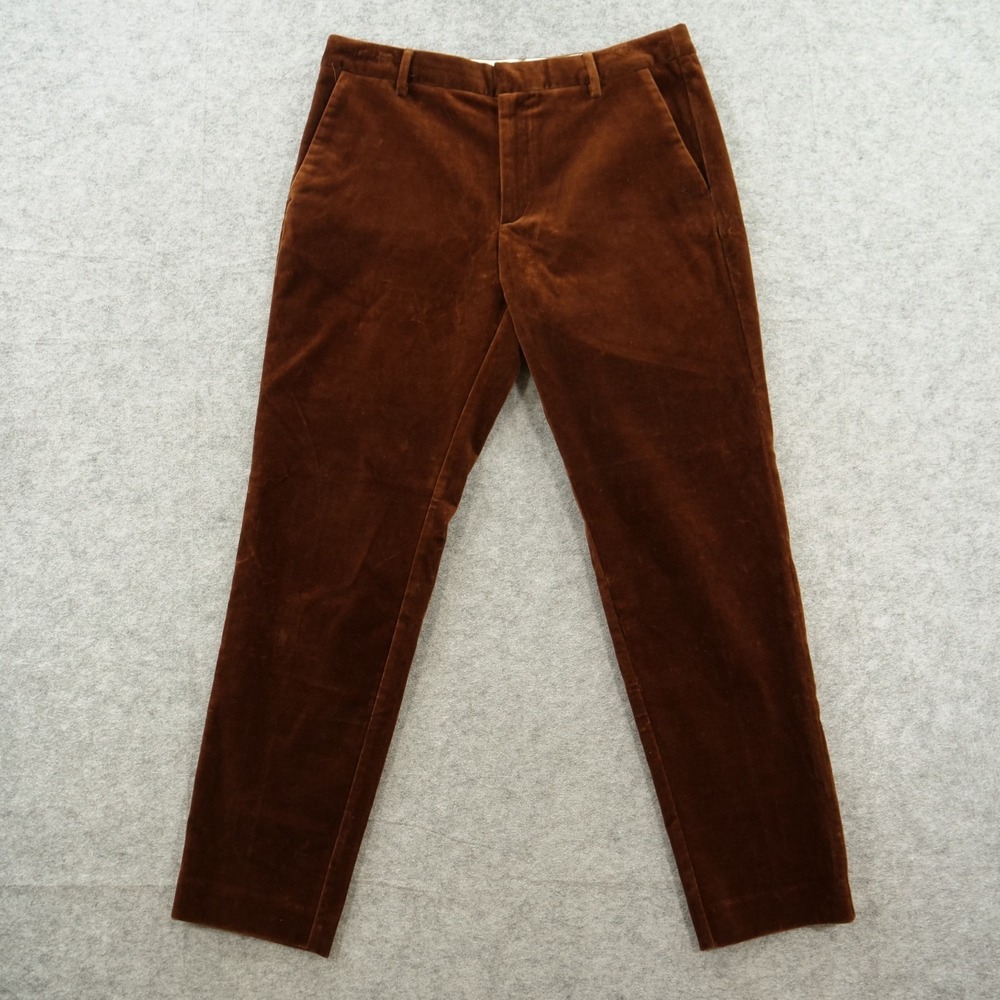 Soeur Adele Pants Womens 6 Brown 38 Velvet Straight Leg Mid Rise Quiet Luxury